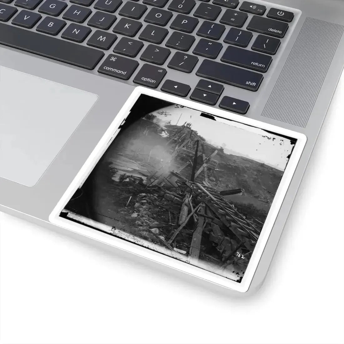 North Anna River, Va. Destroyed Bridge of the Richmond and Fredericksburg Railroad (U.S. Civil War) STICKER Vinyl Kiss-Cut Decal - The Sticker Space