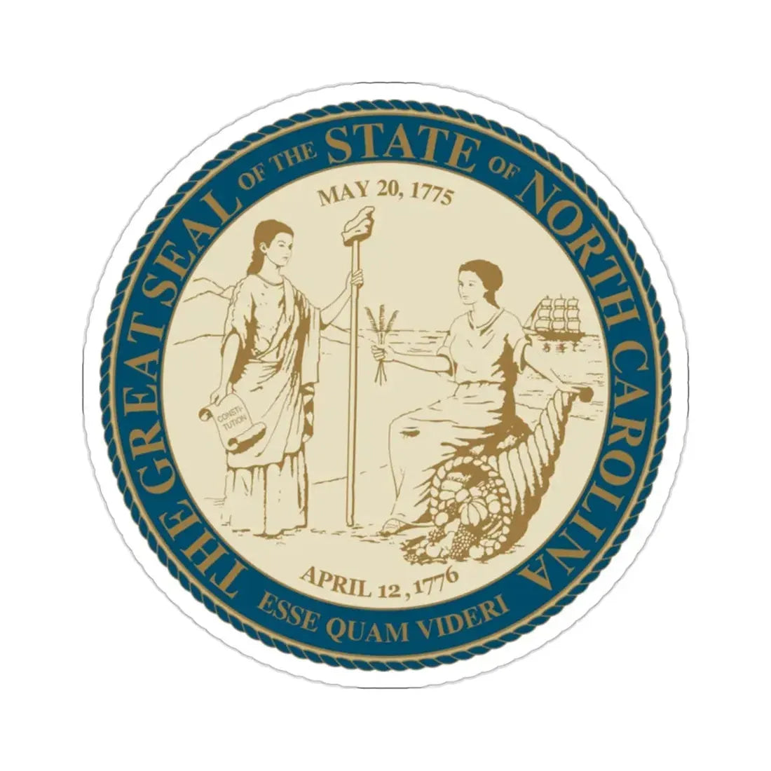 North Carolina State Seal v2 STICKER Vinyl Die-Cut Decal - The Sticker Space