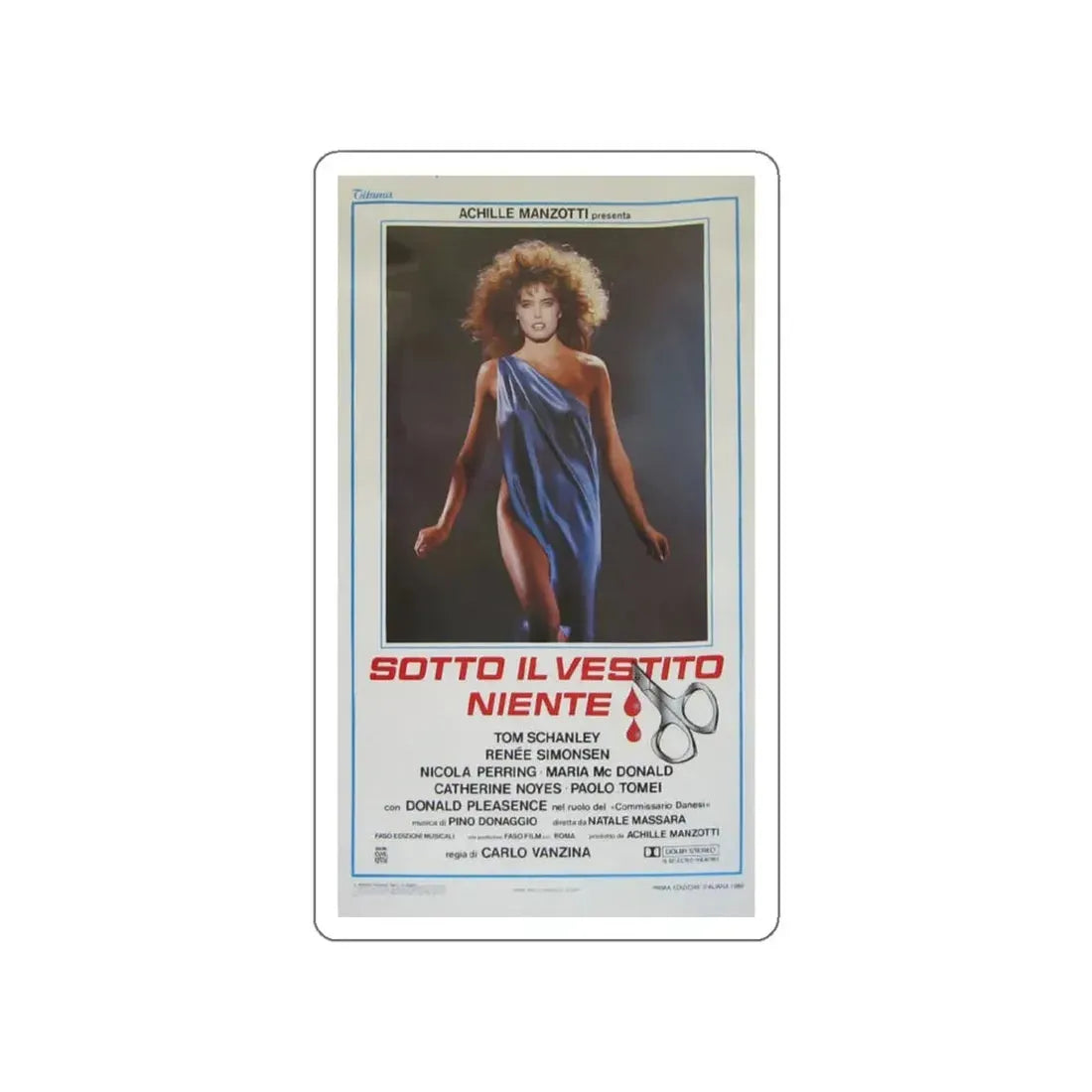 NOTHING UNDERNEATH 1985 Movie Poster STICKER Vinyl Die-Cut Decal - The Sticker Space