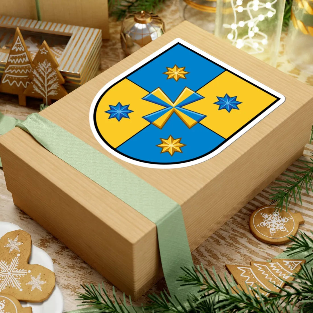 Novi Sanzhary Raion coat of arms lesser (Ukraine) (Coat of Arms) STICKER Vinyl Kiss-Cut Decal - The Sticker Space