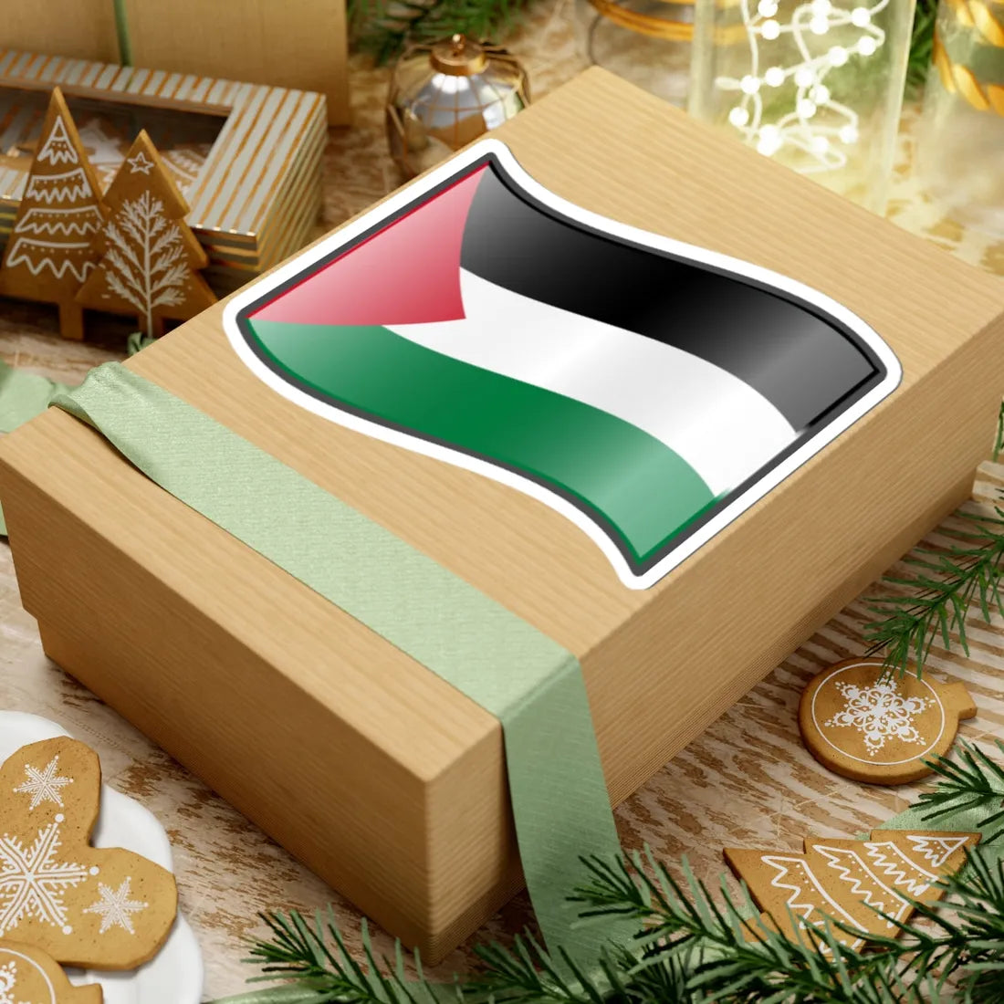 Nuvola Palestinian flag (Palestine) STICKER Vinyl Kiss-Cut Decal - The Sticker Space