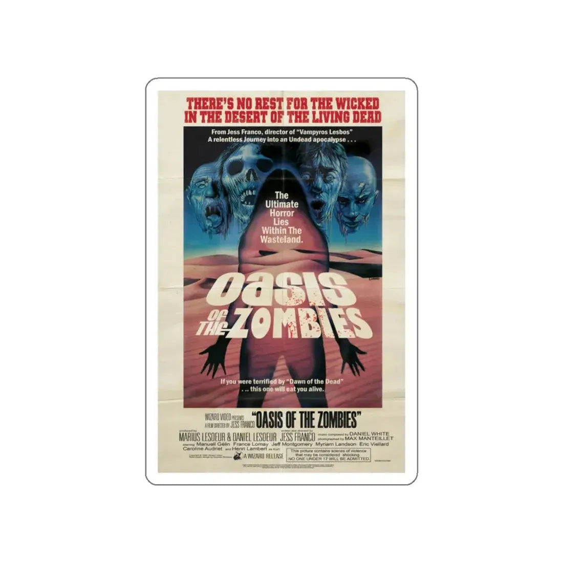 OASIS OF THE ZOMBIES 1982 Movie Poster STICKER Vinyl Die-Cut Decal - The Sticker Space