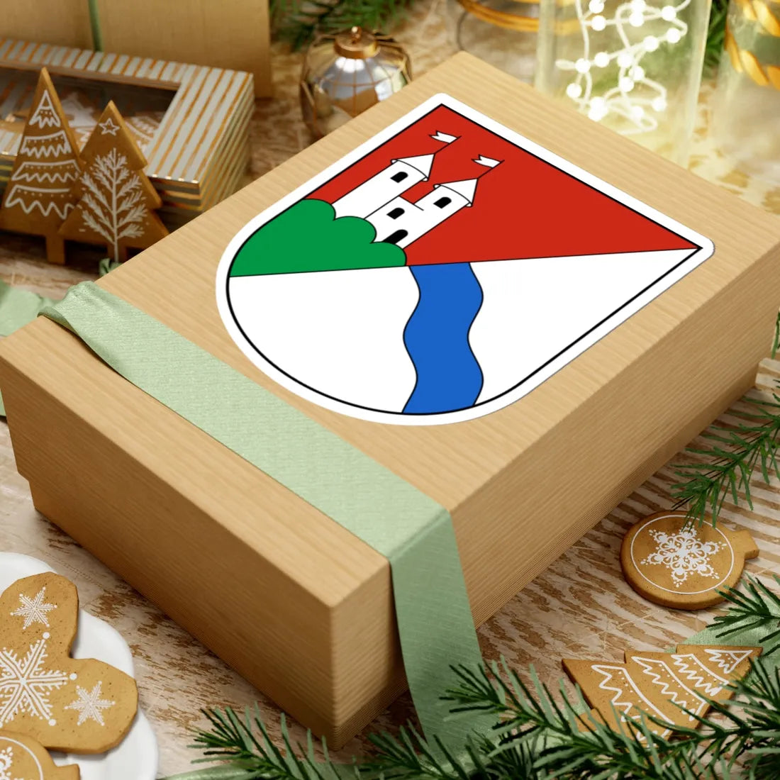 Obergösgen-blazon (Switzerland) (Coat of Arms) STICKER Vinyl Kiss-Cut Decal - The Sticker Space