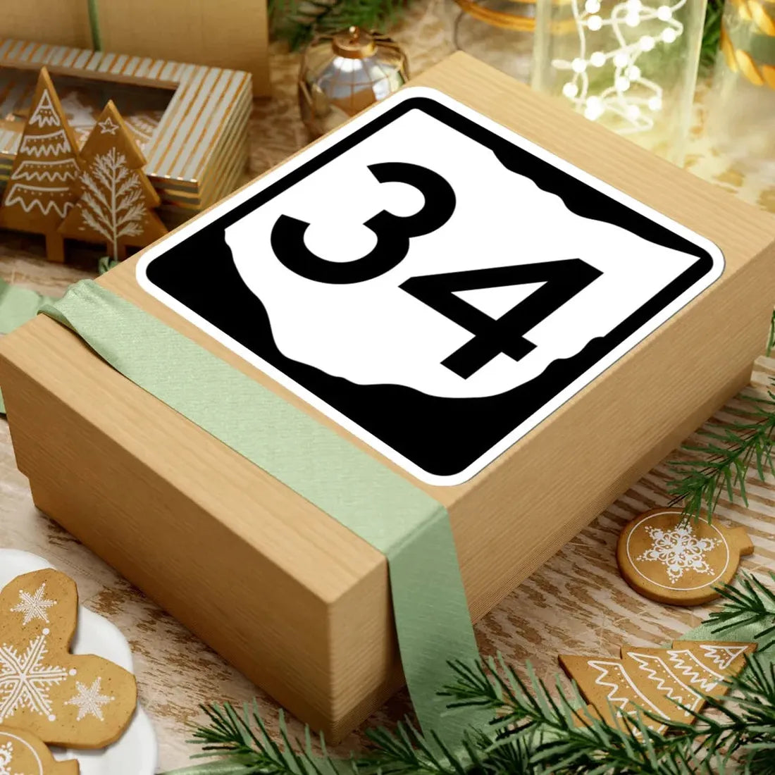 OH-34 (Ohio) (Road Sign) STICKER Vinyl Kiss-Cut Decal - The Sticker Space