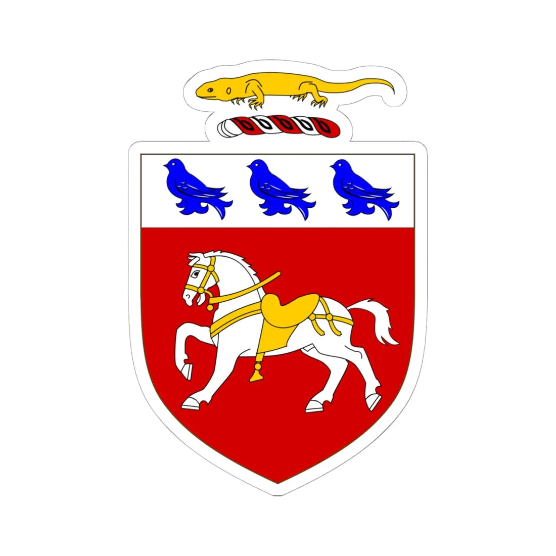 OHalloran arms with lizard crest (Ireland) (Coat of Arms) STICKER Vinyl Kiss-Cut Decal - The Sticker Space