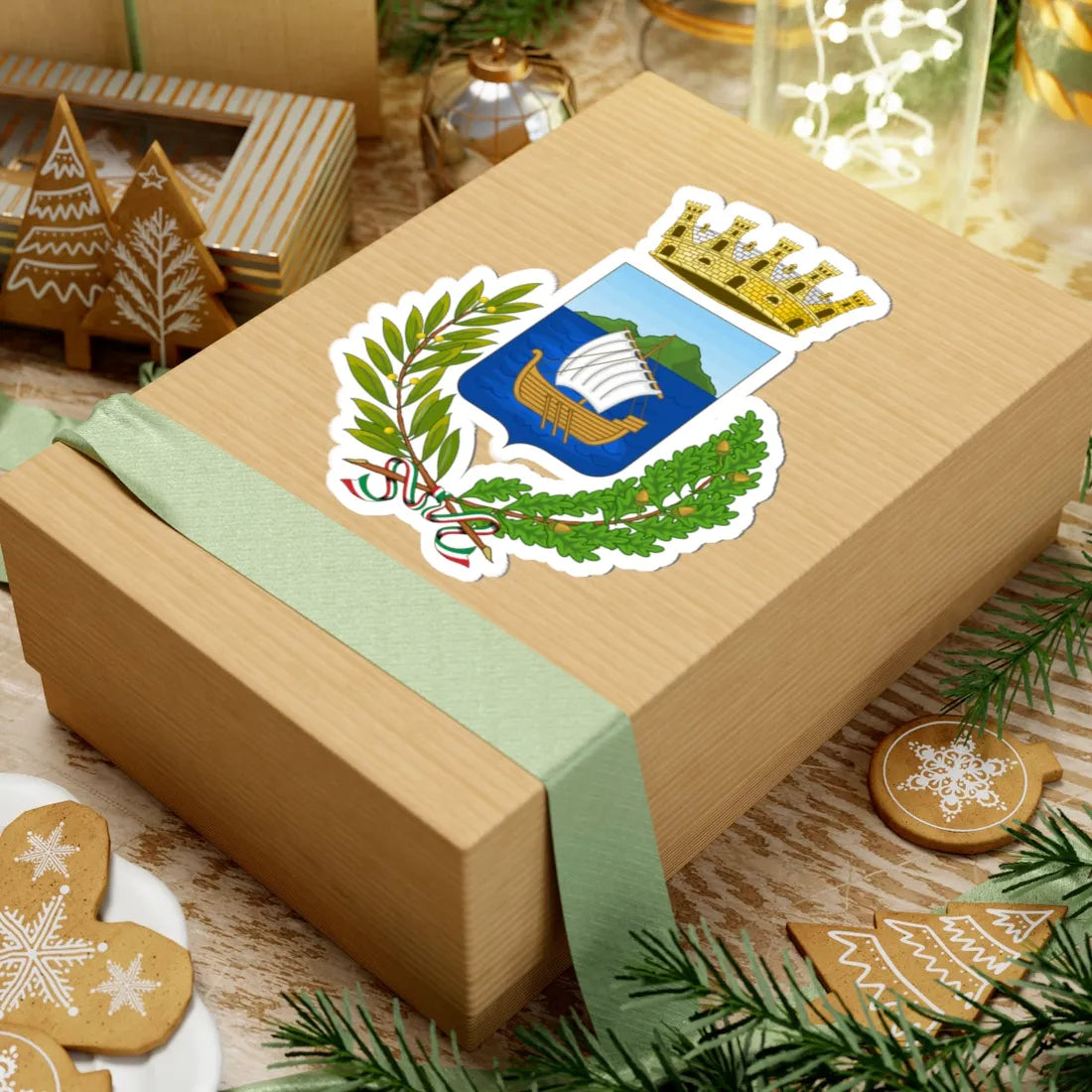 Olbia-Stemma 2 (Italy) (Coat of Arms) STICKER Vinyl Kiss-Cut Decal - The Sticker Space