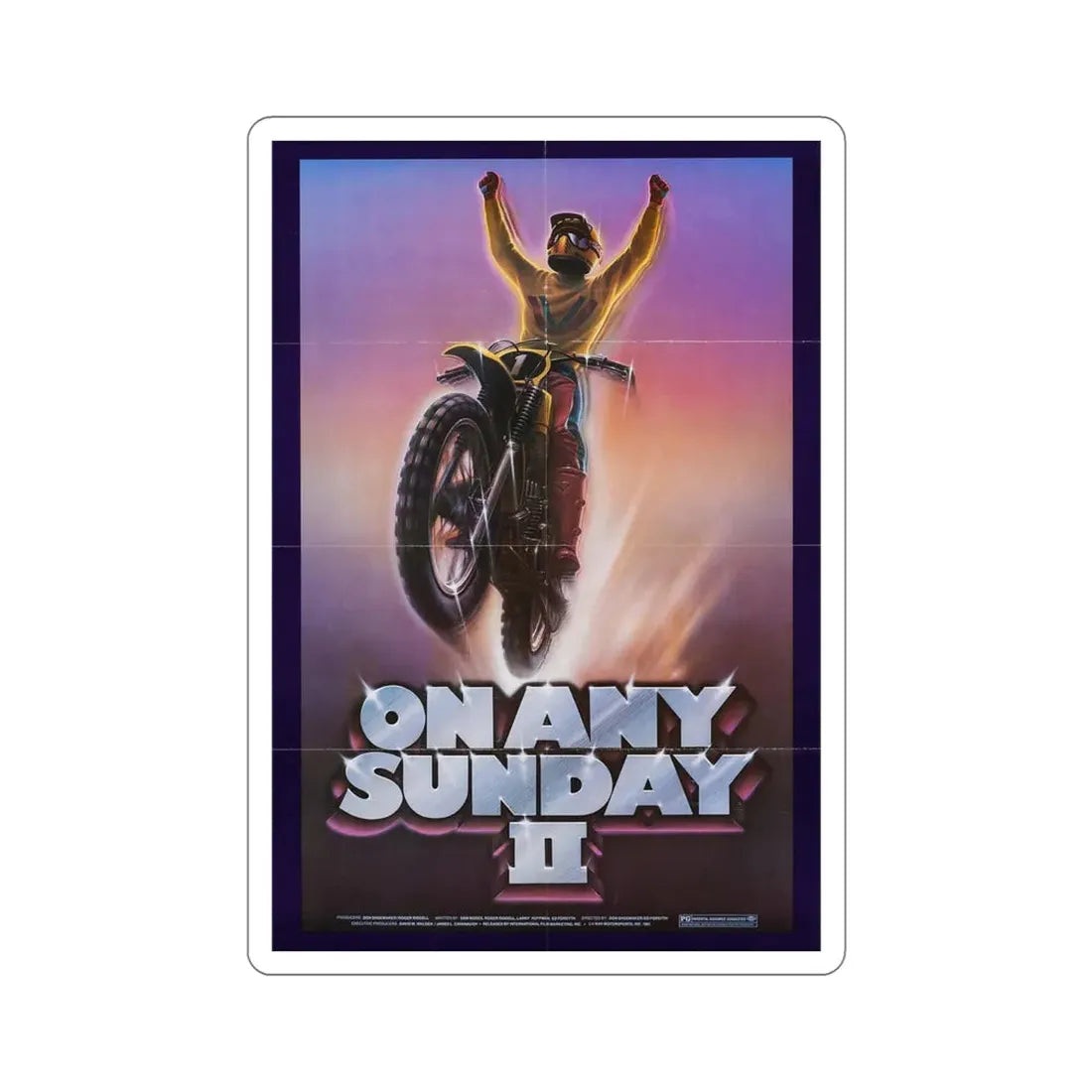 On Any Sunday II 1981 Movie Poster STICKER Vinyl Die-Cut Decal - The Sticker Space