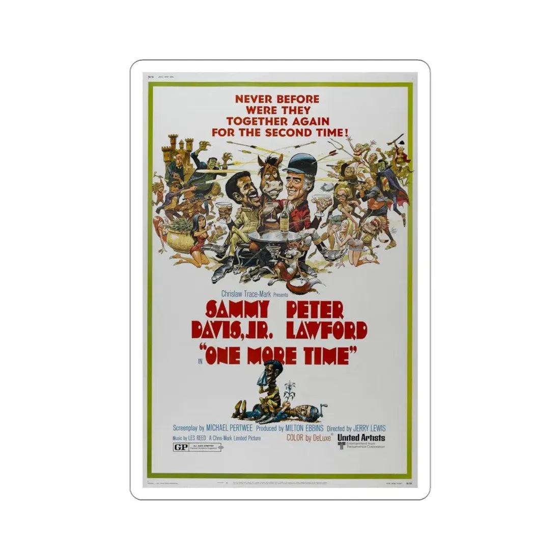 One More Time 1970 Movie Poster STICKER Vinyl Die-Cut Decal - The Sticker Space