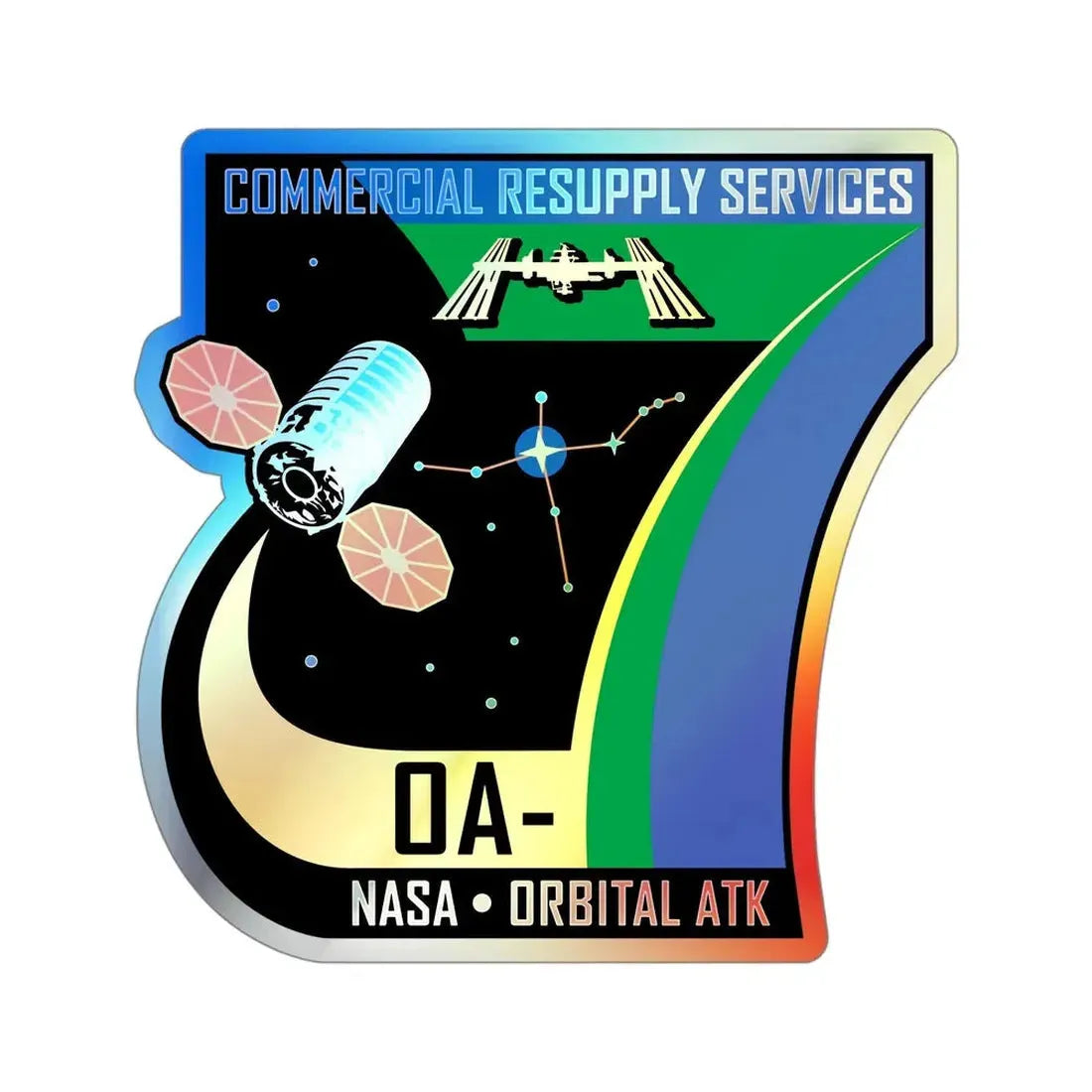 Orbital Sciences CRS Flight 7 (SpaceX) Holographic STICKER Die-Cut Vinyl Decal - The Sticker Space