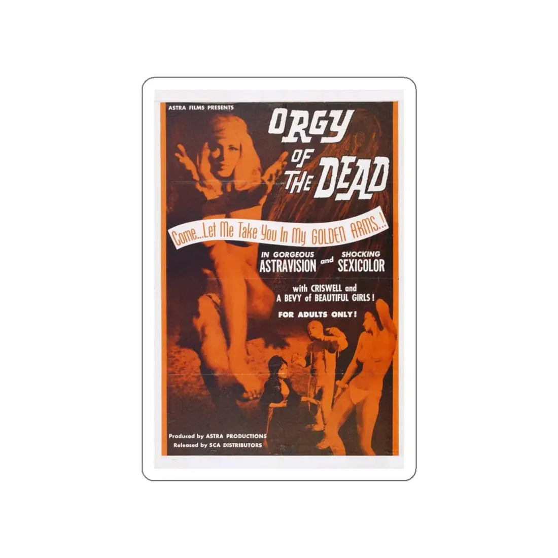 ORGY OF THE DEAD 1965 Movie Poster STICKER Vinyl Die-Cut Decal - The Sticker Space