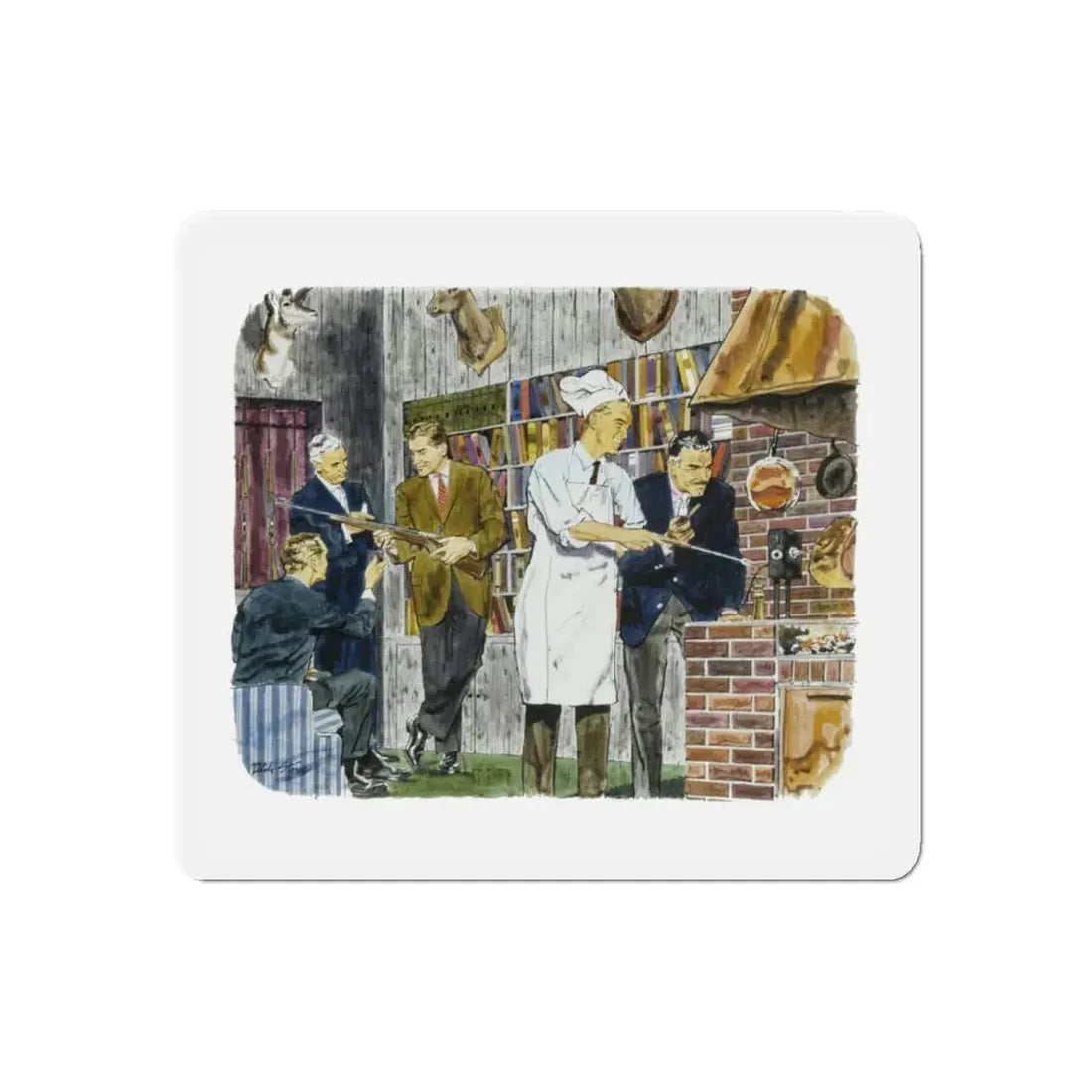 Original Illustration, c. 1960 (Magazine Illustration) Refrigerator Magnet - The Sticker Space