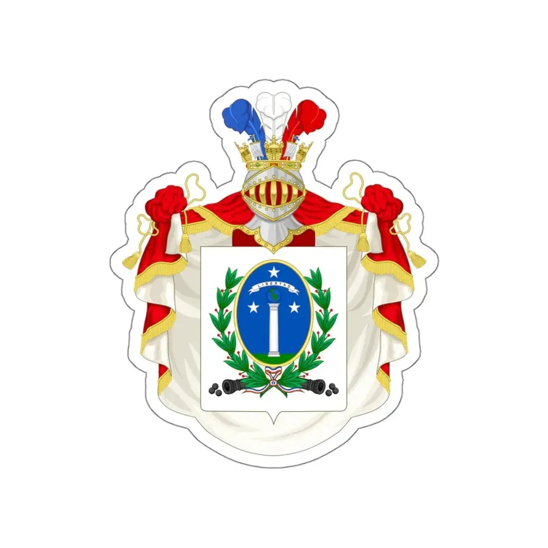 Ornamented Coat of Arms of Chile (1819-1834) Cerro Castillo Version STICKER Vinyl Die-Cut Decal - The Sticker Space