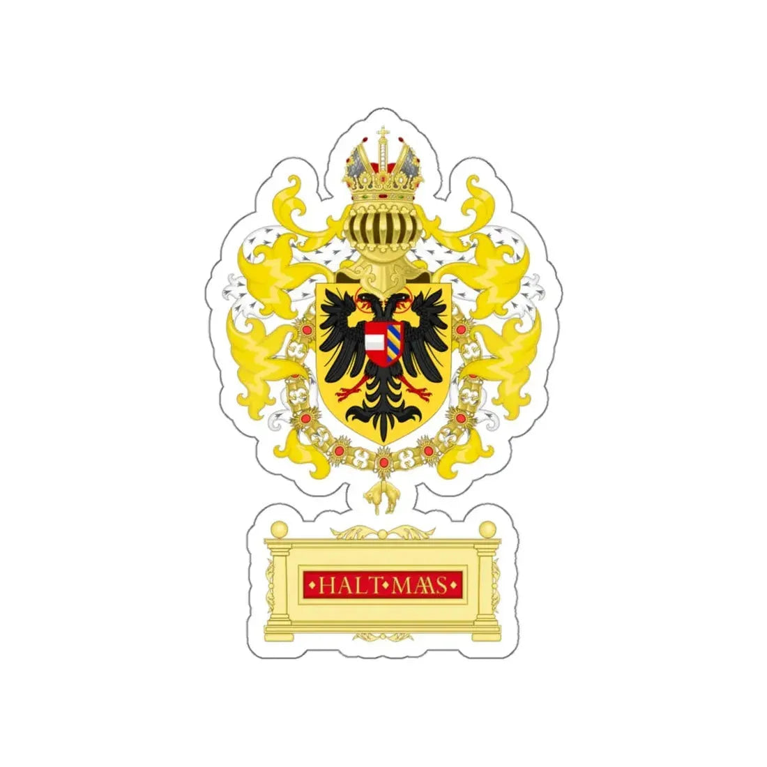 Ornamented Coat of Arms of Maximilian I, Holy Roman Emperor STICKER Vinyl Die-Cut Decal - The Sticker Space