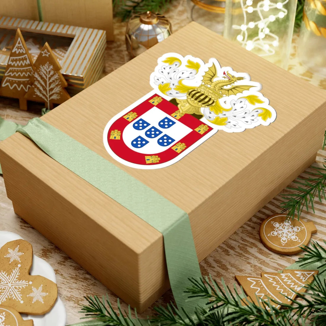 Ornamented Royal Coat of Arms of Portugal Philip I (Portugal) (Coat of Arms) STICKER Vinyl Kiss-Cut Decal - The Sticker Space