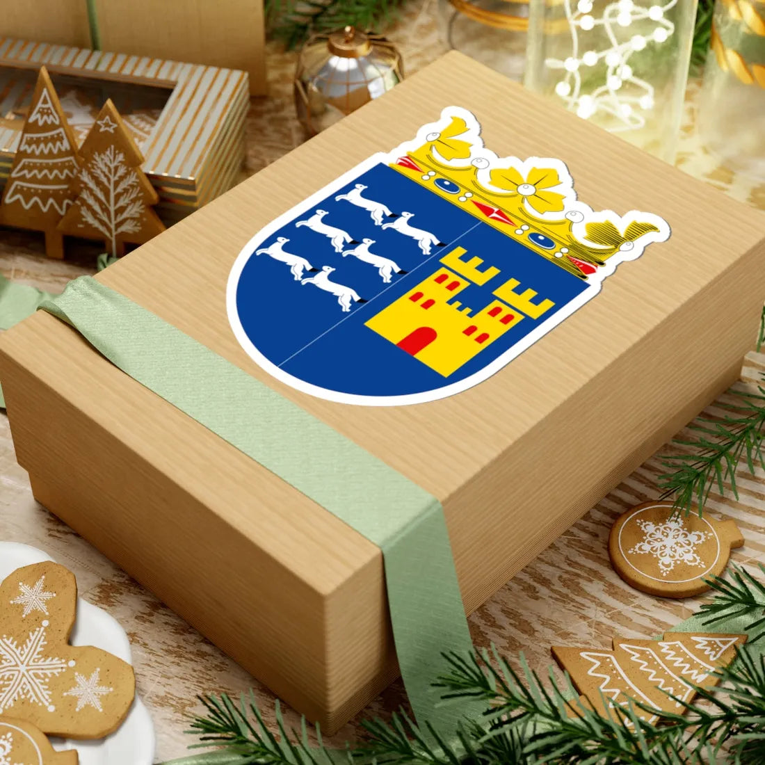 Oulun läänin vaakuna (Finland) (Coat of Arms) STICKER Vinyl Kiss-Cut Decal - The Sticker Space