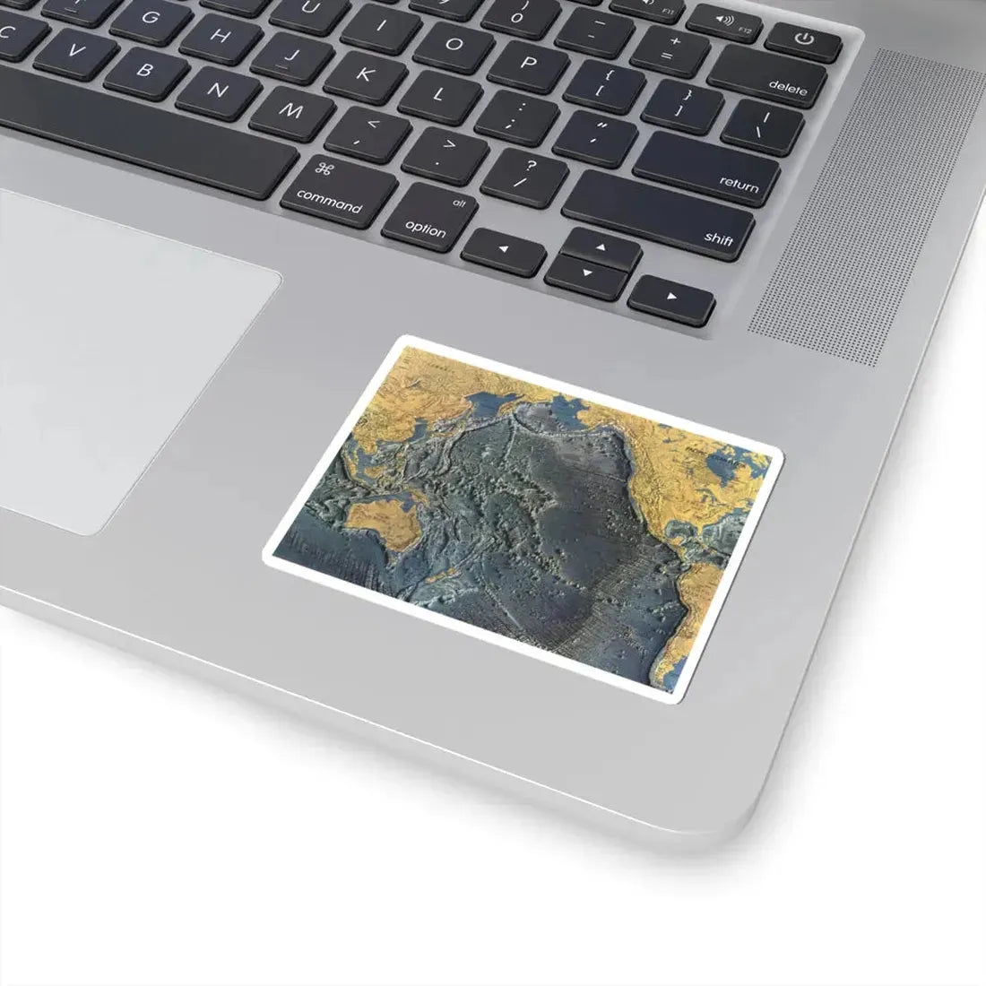 Pacific Ocean Floor (1969) (Map) STICKER Vinyl Kiss-Cut Decal - The Sticker Space