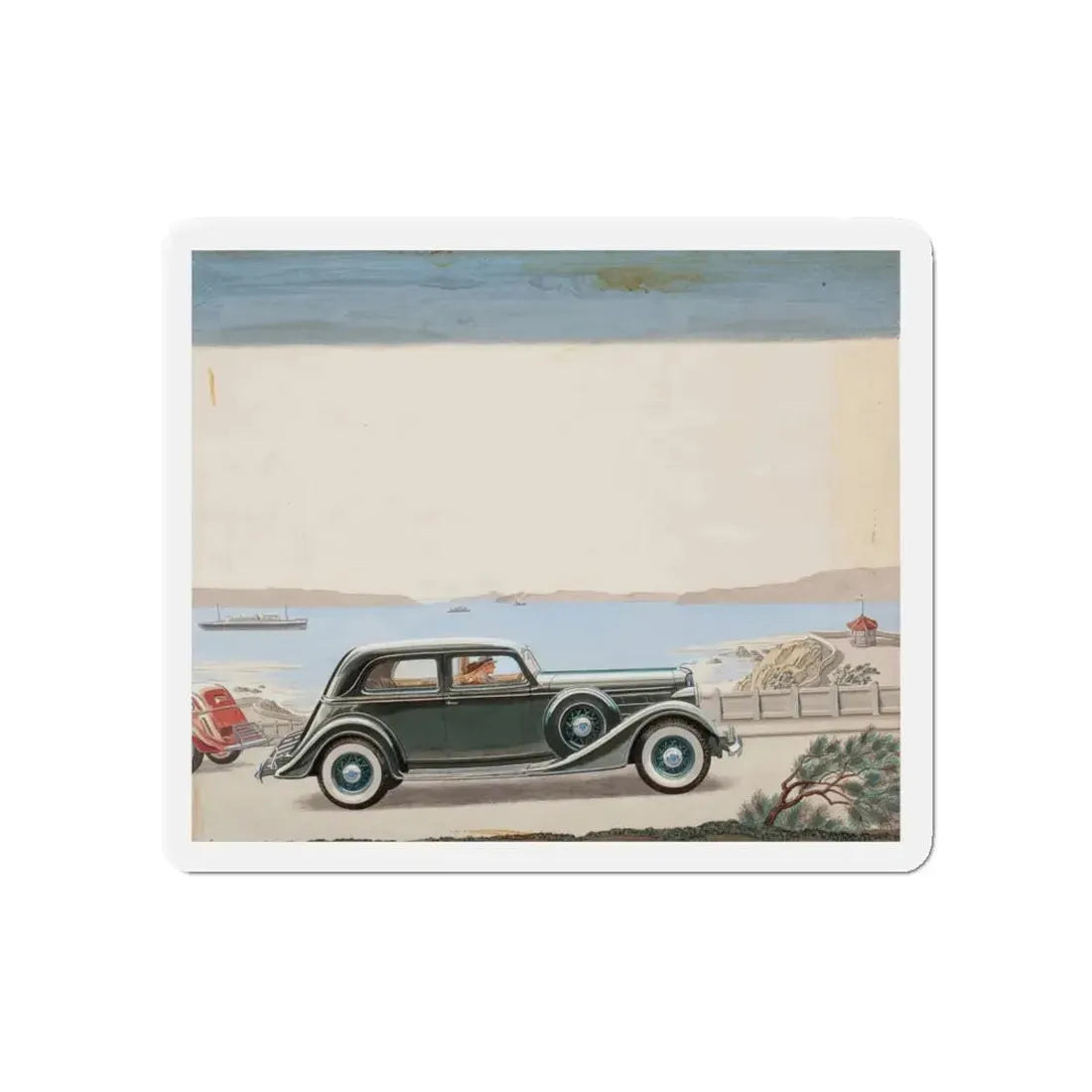 Pair of car advertisements (1) (Magazine Illustration) Refrigerator Magnet - The Sticker Space