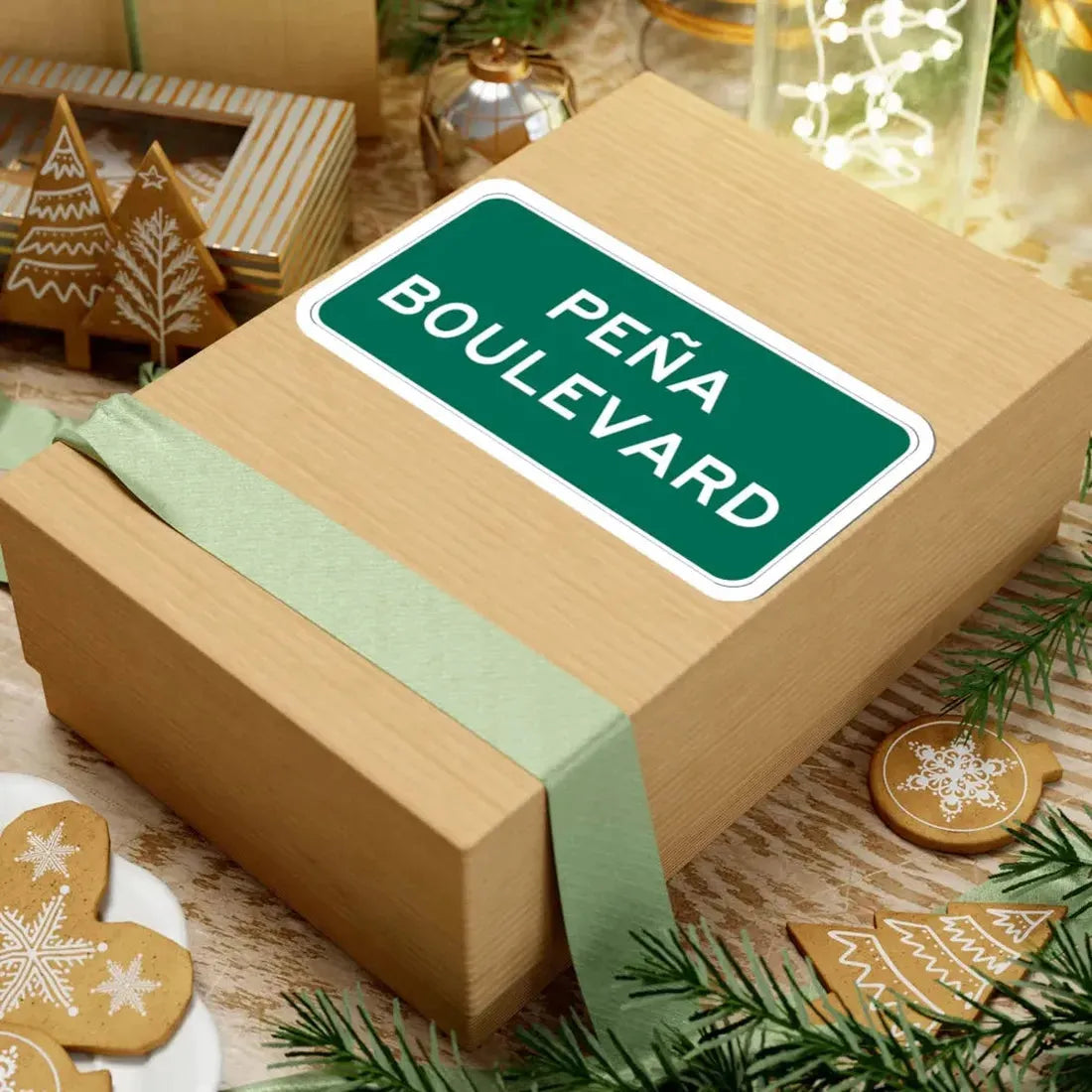 Peña Boulevard (Colorado) (Road Sign) STICKER Vinyl Kiss-Cut Decal - The Sticker Space