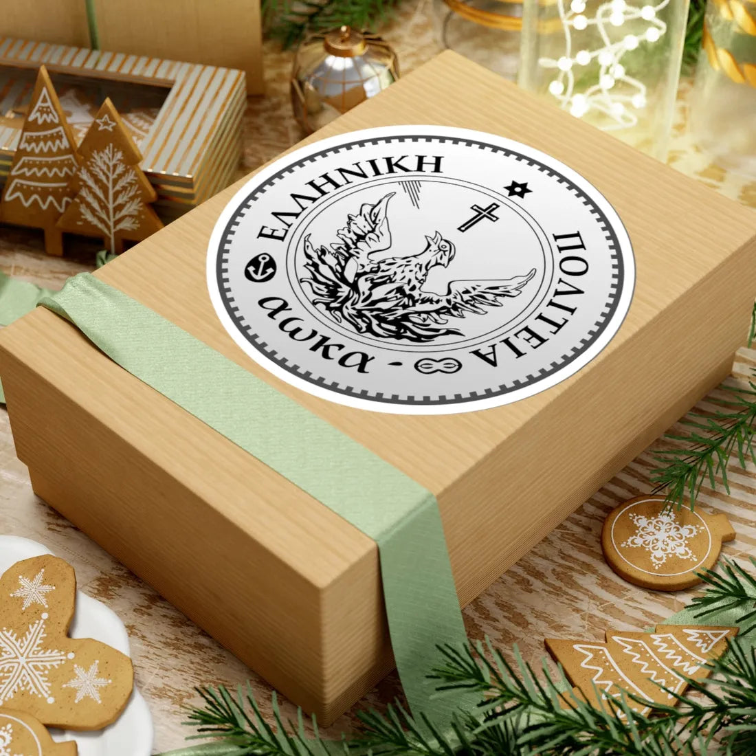 Phoenix Greek coin 1828-1833 Obverse (Greece) (Coat of Arms) STICKER Vinyl Kiss-Cut Decal - The Sticker Space