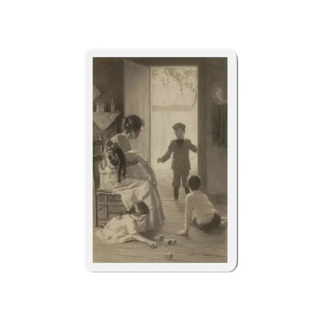 Playtime, story illustration (Magazine Illustration) Refrigerator Magnet - The Sticker Space