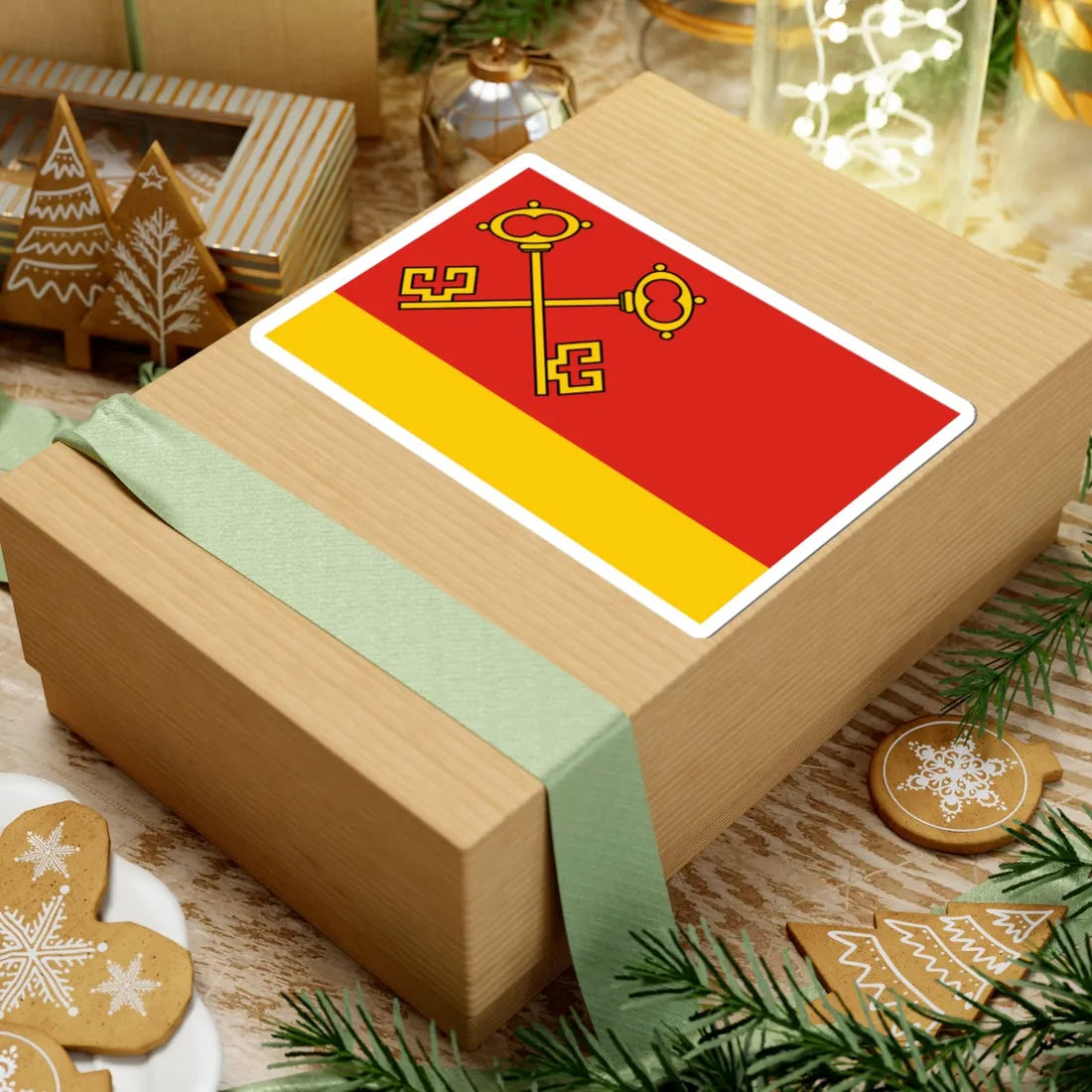 POL gmina Klucze flag (Poland) STICKER Vinyl Kiss-Cut Decal - The Sticker Space