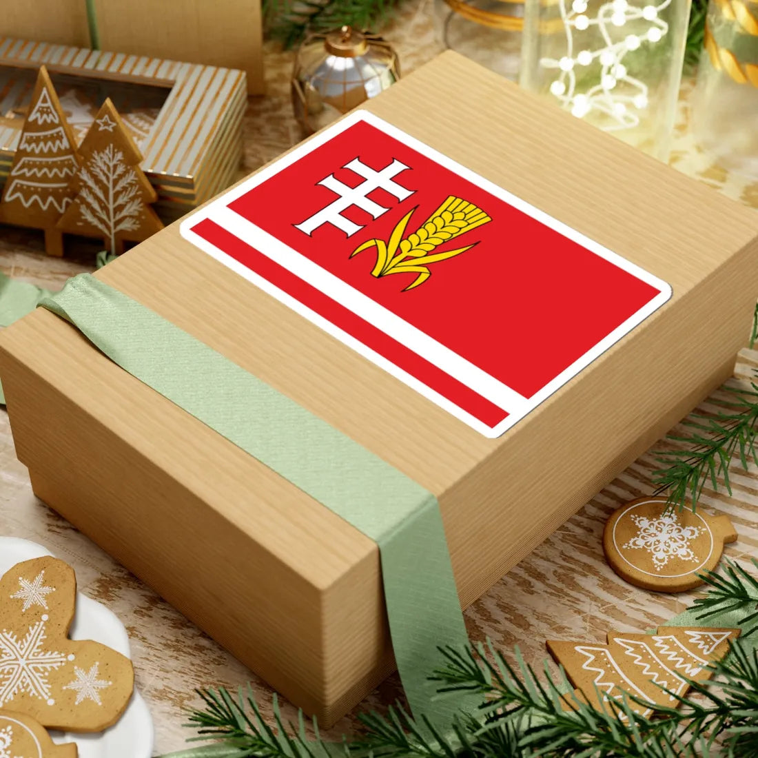 POL gmina Medrzechow flag (Poland) STICKER Vinyl Kiss-Cut Decal - The Sticker Space