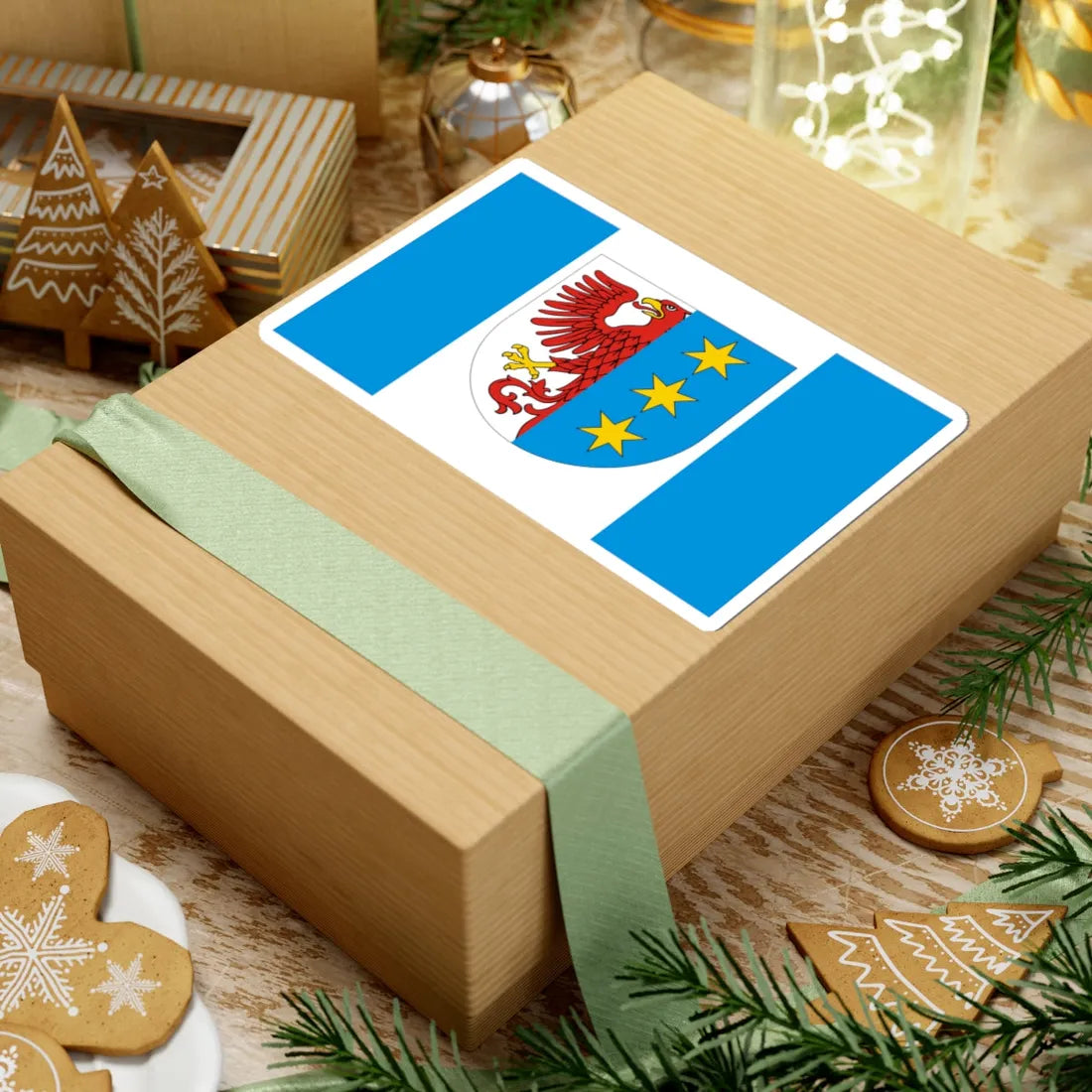 POL Lipiany flag (Poland) STICKER Vinyl Kiss-Cut Decal - The Sticker Space