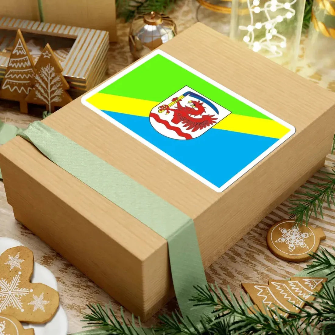 POL Miastko flag (Poland) STICKER Vinyl Kiss-Cut Decal - The Sticker Space