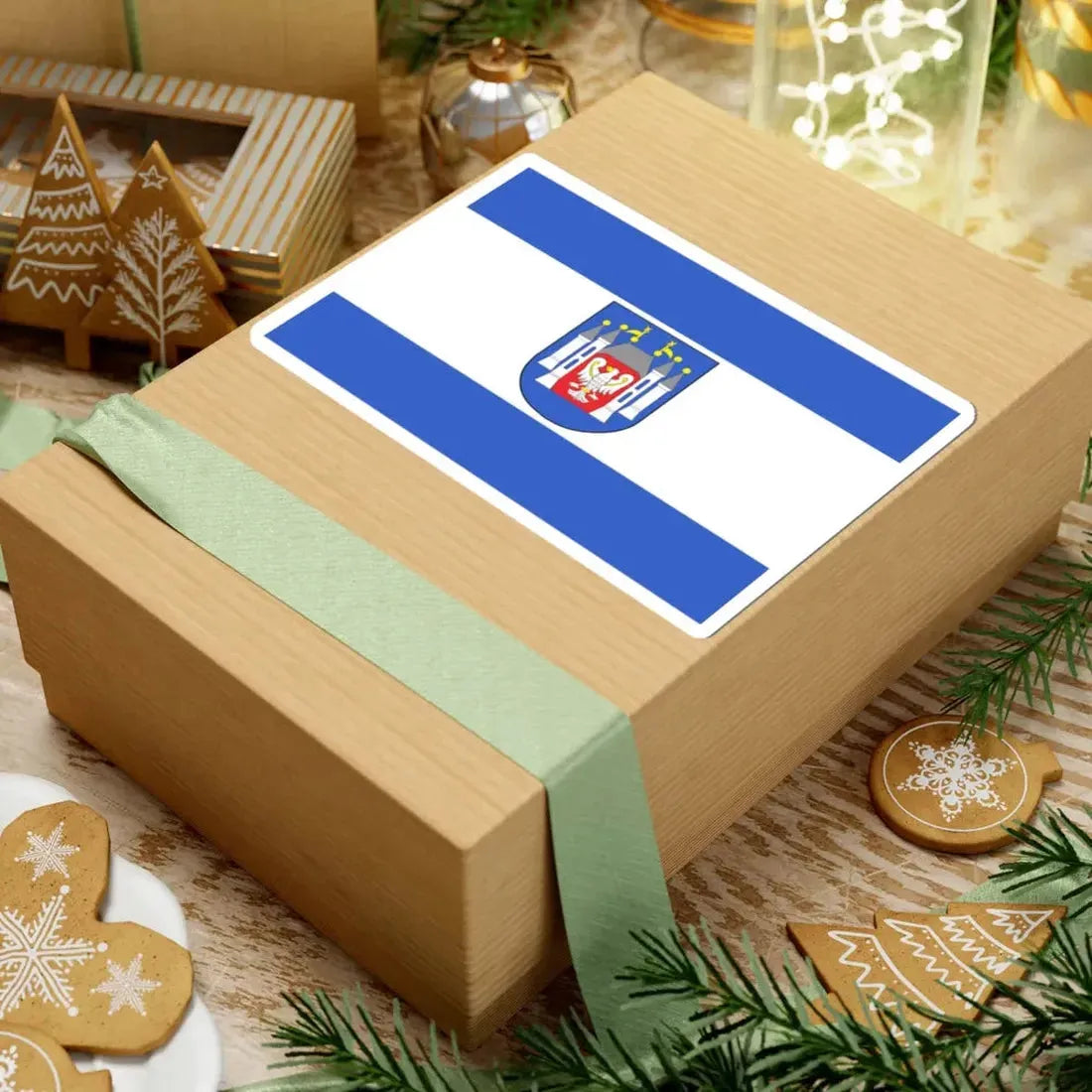 POL Miedzyrzecz flag (Poland) STICKER Vinyl Kiss-Cut Decal - The Sticker Space