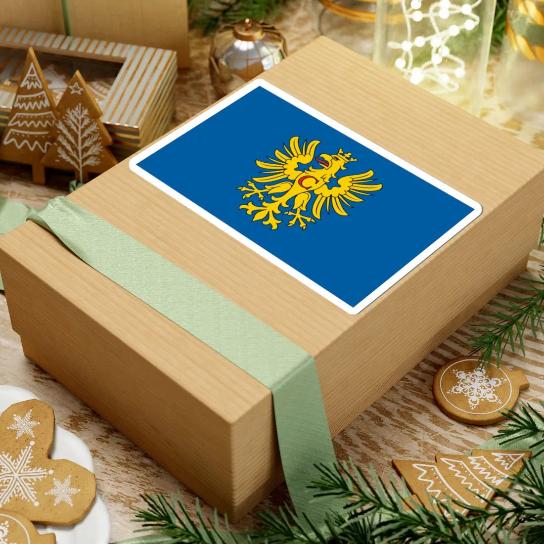 POL powiat cieszynski flag (Poland) STICKER Vinyl Kiss-Cut Decal - The Sticker Space