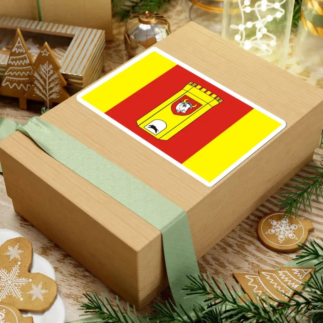 POL powiat człuchowski flag (Poland) STICKER Vinyl Kiss-Cut Decal - The Sticker Space