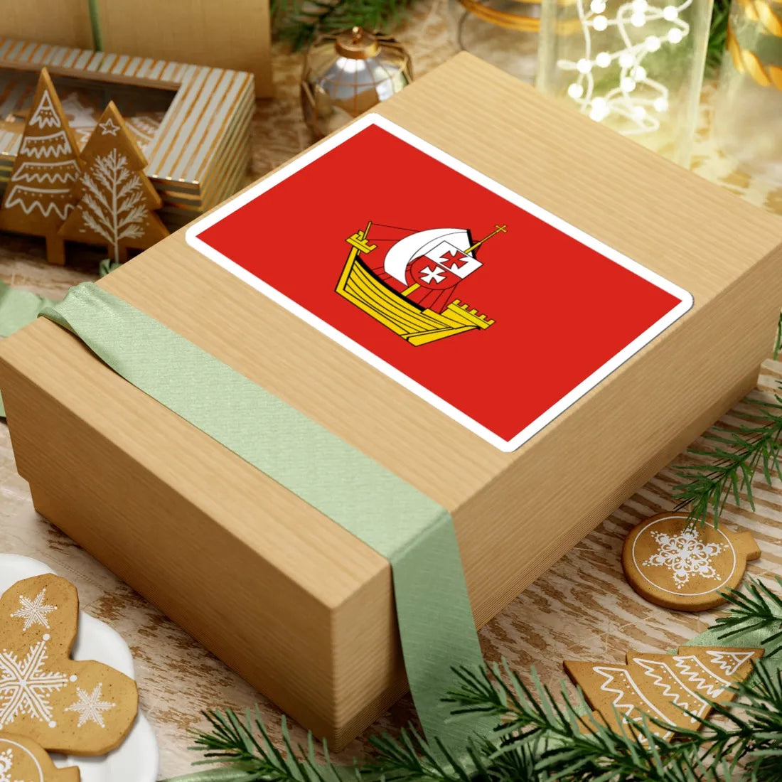 POL powiat elblaski flag (Poland) STICKER Vinyl Kiss-Cut Decal - The Sticker Space