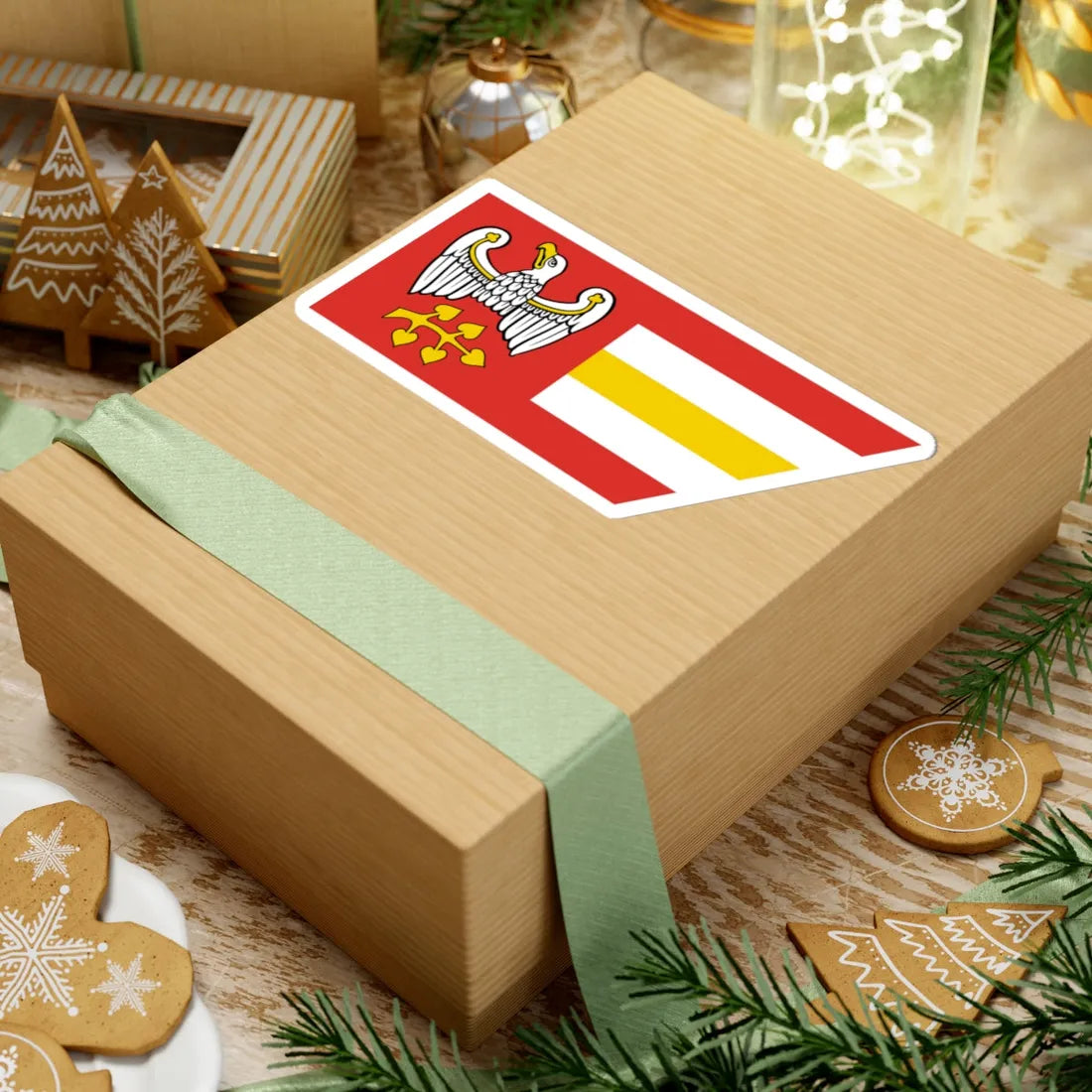 POL powiat grodziski wielkopolski flag (Poland) STICKER Vinyl Kiss-Cut Decal - The Sticker Space