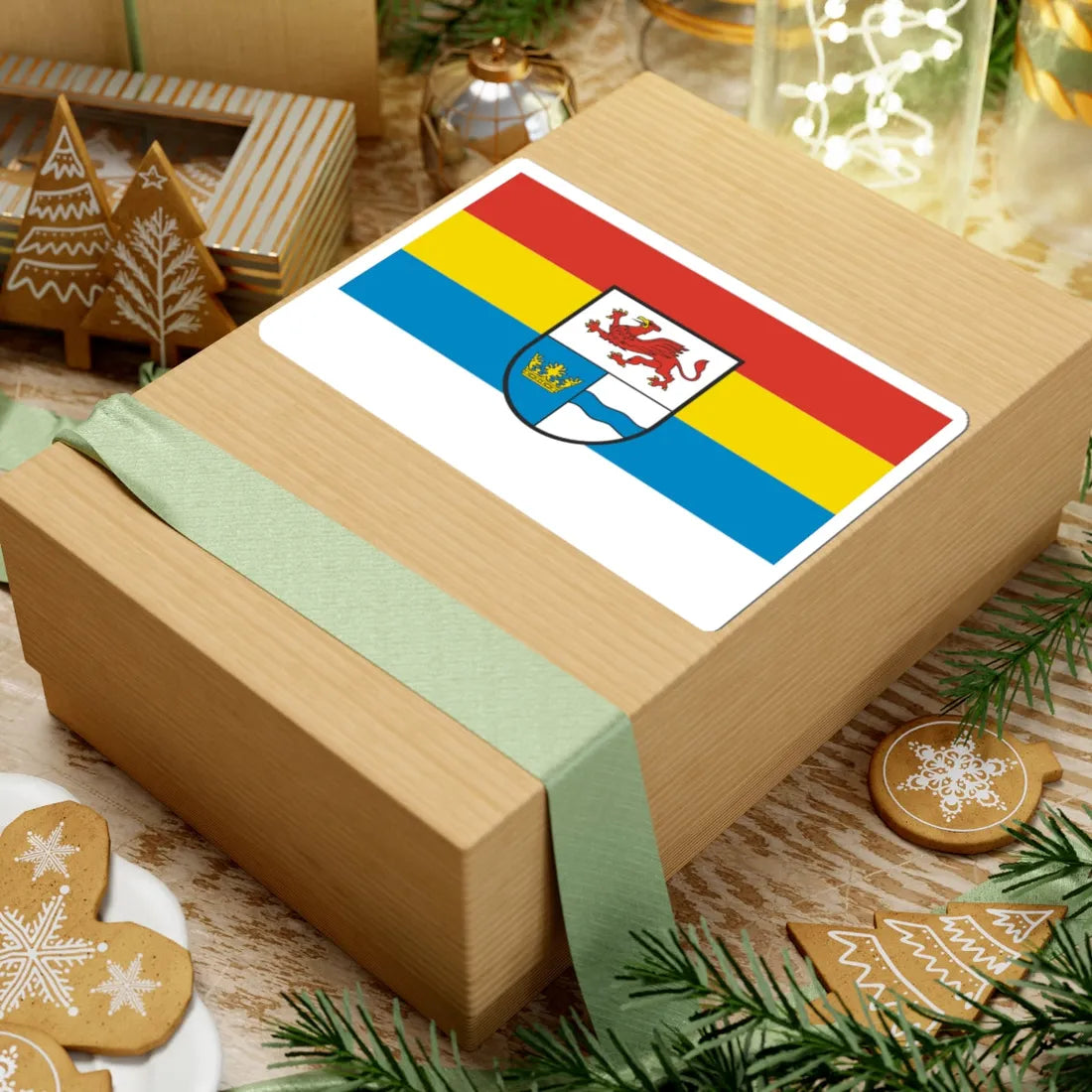 POL powiat gryfinski flag (Poland) STICKER Vinyl Kiss-Cut Decal - The Sticker Space