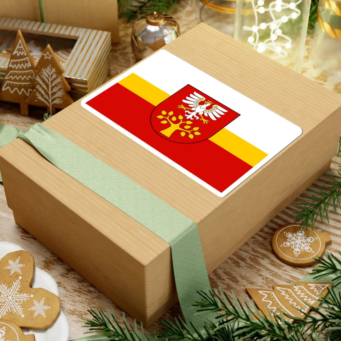 POL powiat limanowski flag (Poland) STICKER Vinyl Kiss-Cut Decal - The Sticker Space