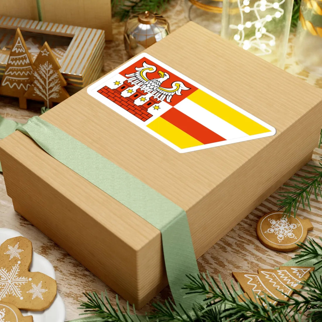 POL powiat miedzychodzki flag (Poland) STICKER Vinyl Kiss-Cut Decal - The Sticker Space