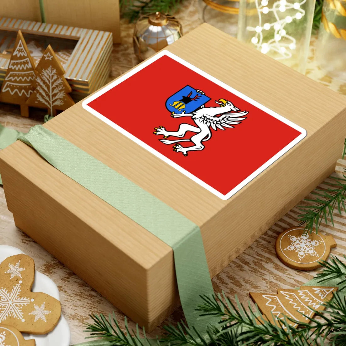 POL powiat mielecki flag (Poland) STICKER Vinyl Kiss-Cut Decal - The Sticker Space