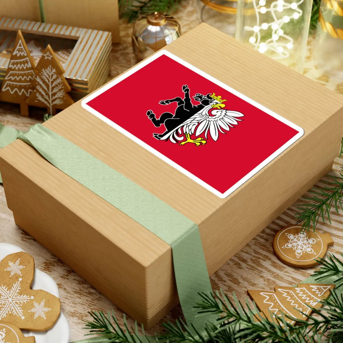 POL powiat nakielski flag (Poland) STICKER Vinyl Kiss-Cut Decal - The Sticker Space