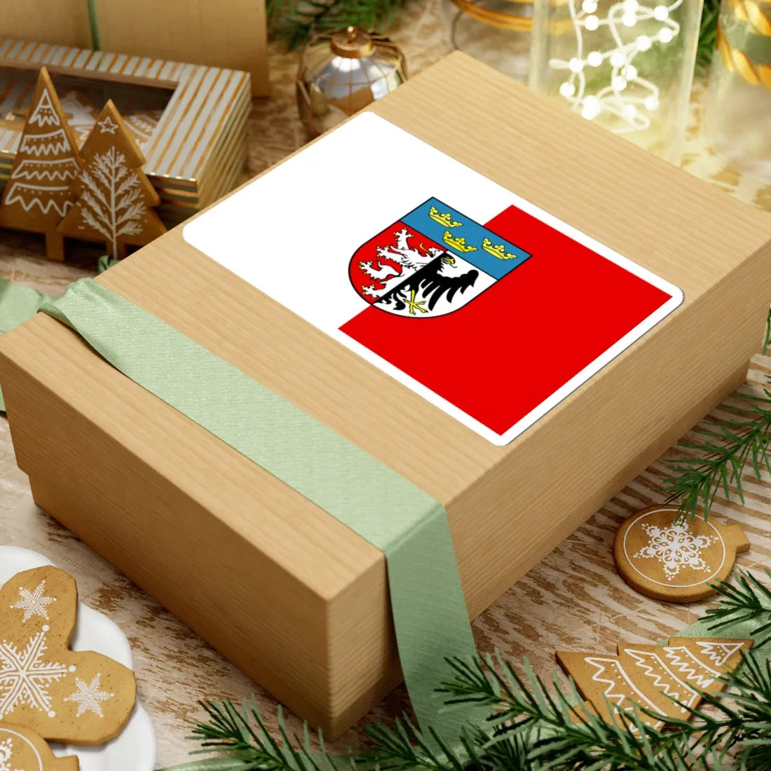 POL powiat pabianicki flag (Poland) STICKER Vinyl Kiss-Cut Decal - The Sticker Space