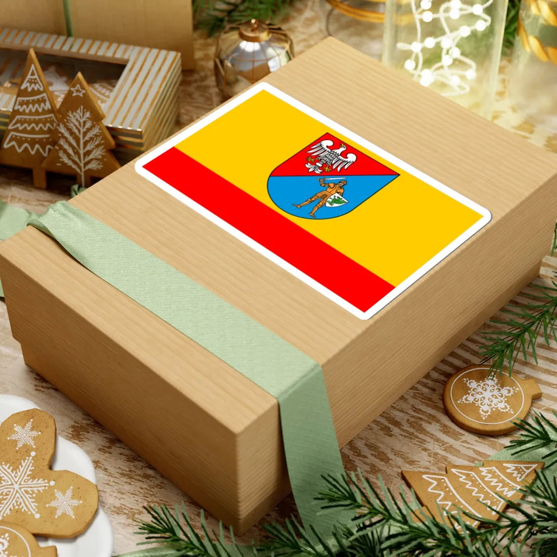 POL powiat pruszkowski flag (Poland) STICKER Vinyl Kiss-Cut Decal - The Sticker Space