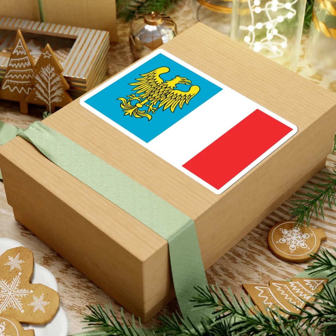 POL powiat raciborski flag (Poland) STICKER Vinyl Kiss-Cut Decal - The Sticker Space