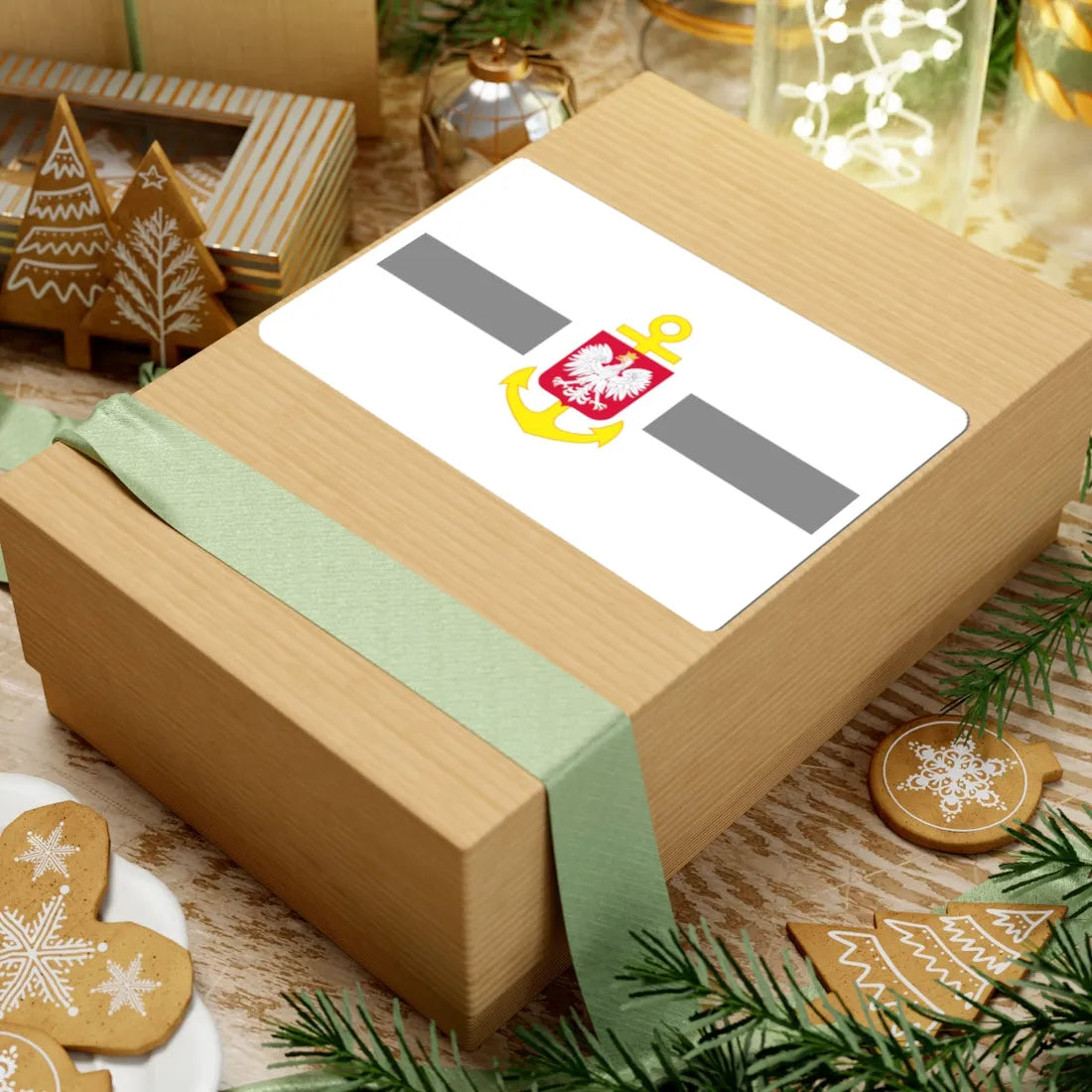 POL service flag grey (Poland) STICKER Vinyl Kiss-Cut Decal - The Sticker Space