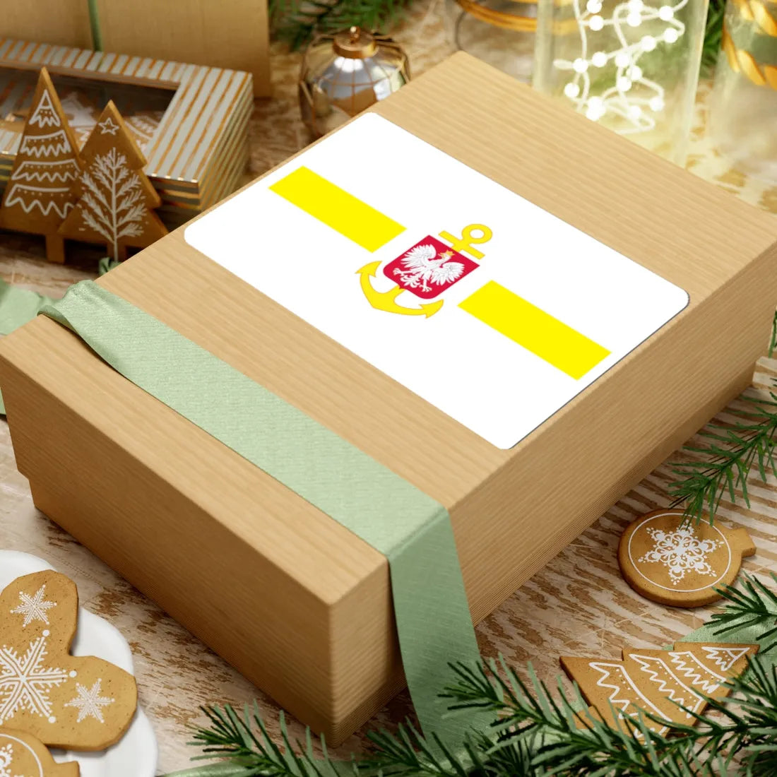 POL service flag yellow (Poland) STICKER Vinyl Kiss-Cut Decal - The Sticker Space