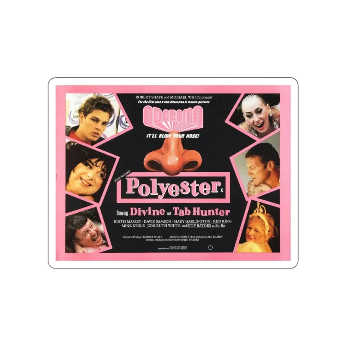 POLYESTER (3) 1981 Movie Poster STICKER Vinyl Die-Cut Decal - The Sticker Space