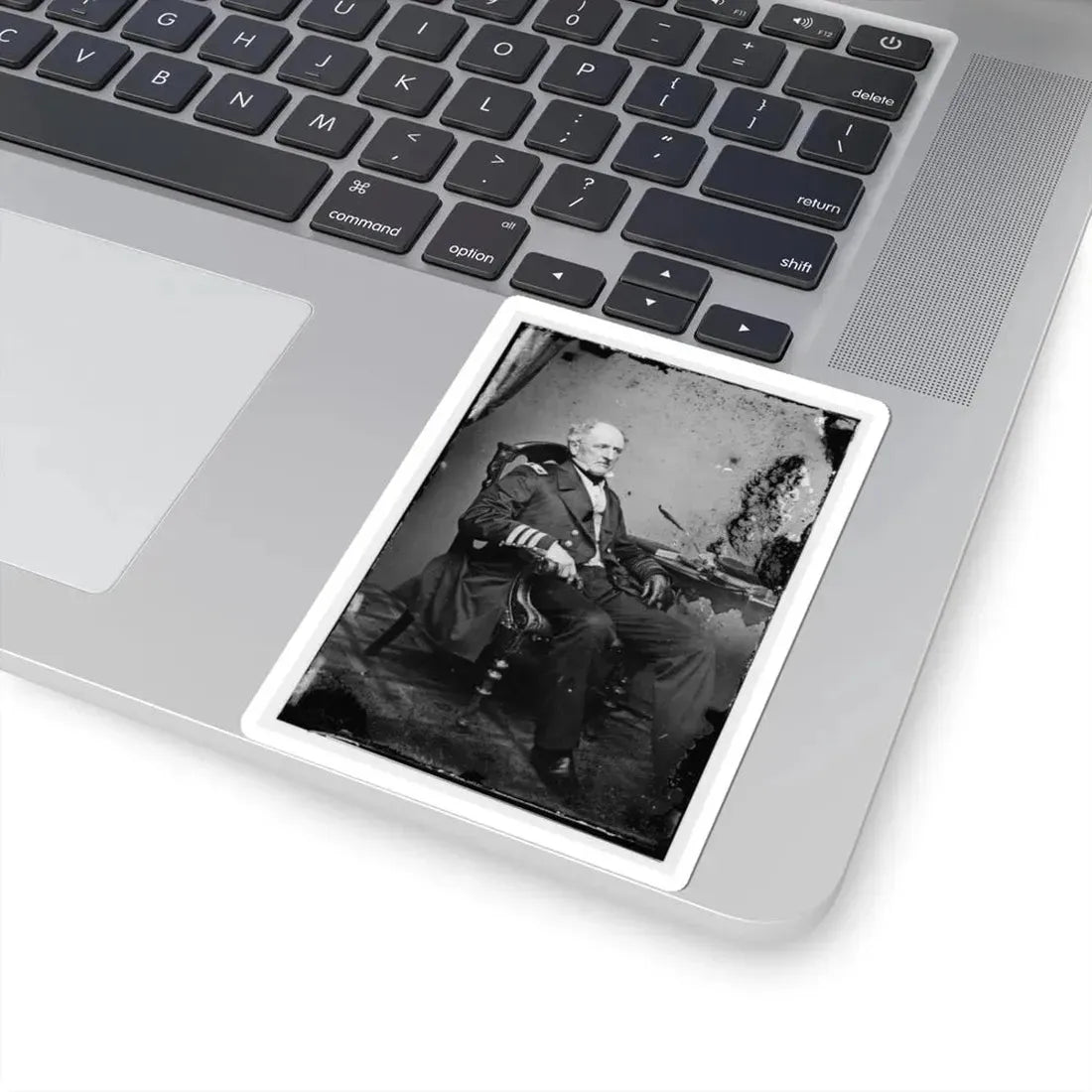 Portrait of Commodore Franklin Buchanan, C.S.N., Officer of the Confederate Navy (U.S. Civil War) STICKER Vinyl Kiss-Cut Decal - The Sticker Space