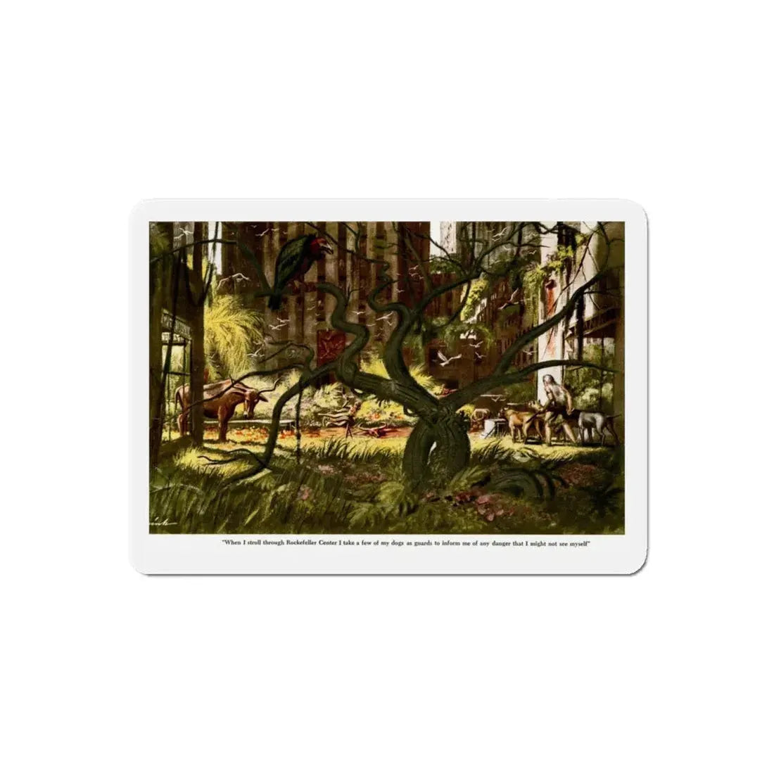 Post-Atomic-Apocalpse Rockefeller Center (Magazine Illustration) Refrigerator Magnet - The Sticker Space