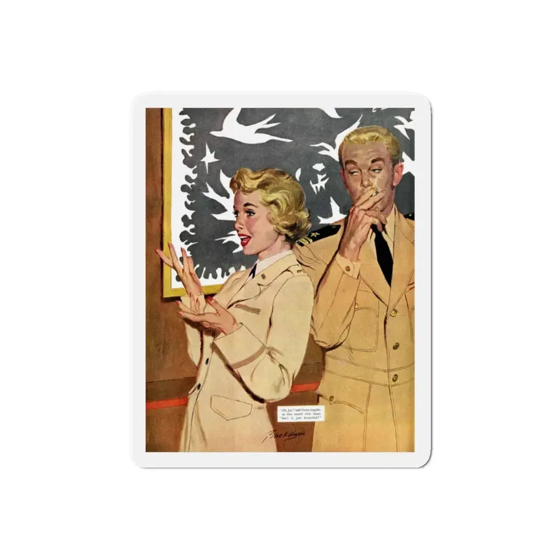 Practially Married, Saturday Evening Post, November 24, 1956 (Magazine Illustration) Refrigerator Magnet - The Sticker Space