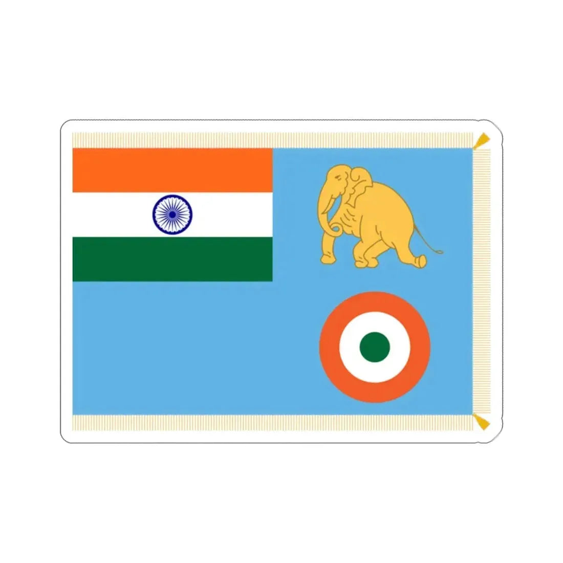 President's Colour of Indian Air Forces Flag (India) STICKER Vinyl Die-Cut Decal - The Sticker Space