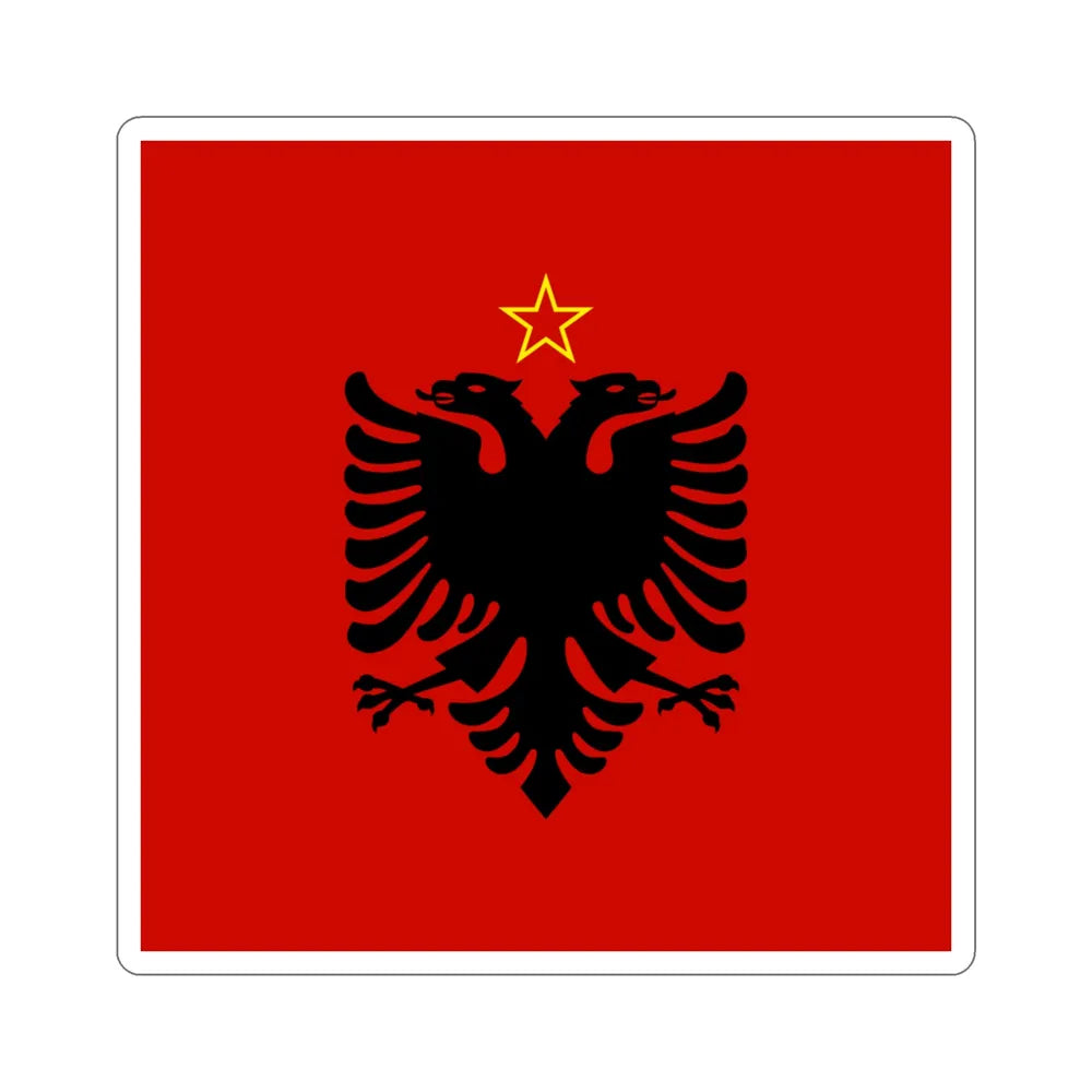 Presidential Flag of Albania 1946 to 1992 STICKER Vinyl Die-Cut Decal - The Sticker Space
