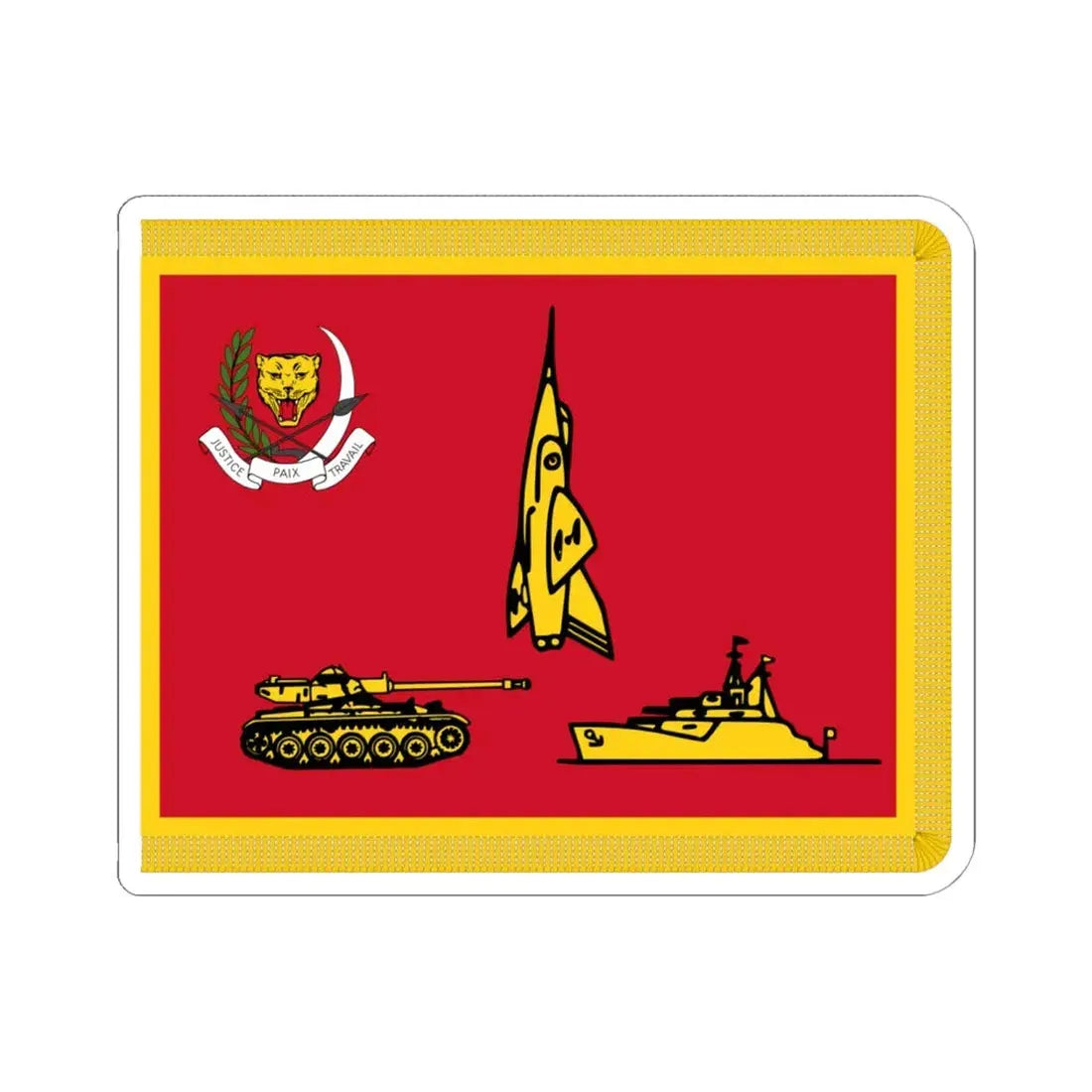 Presidential Standard of Zaire (Congo) STICKER Vinyl Kiss-Cut Decal 6 Inch White - The Sticker Space